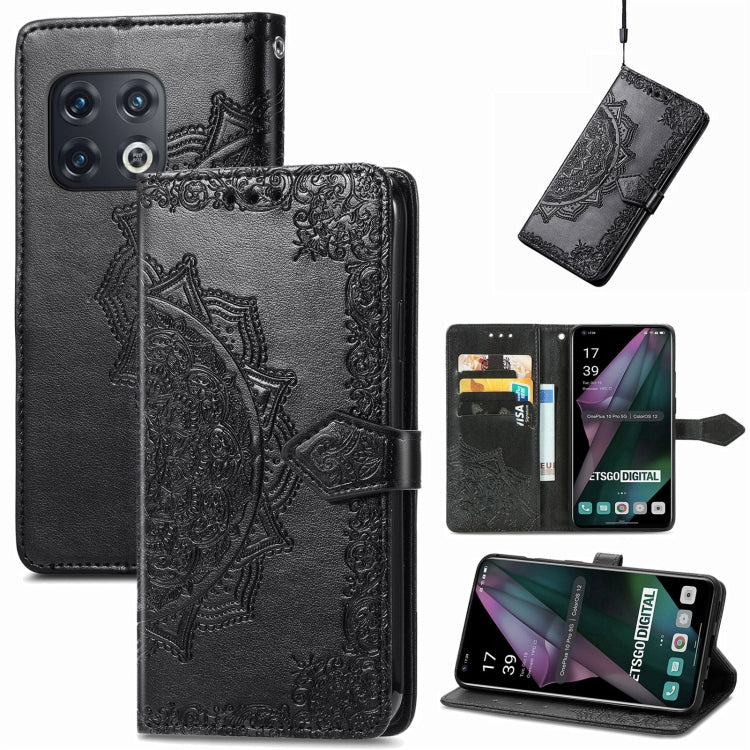 For OnePlus 10 Pro Mandala Flower Embossed Horizontal Flip Leather Phone Case