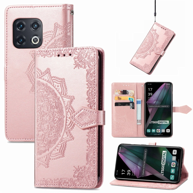 For OnePlus 10 Pro Mandala Flower Embossed Horizontal Flip Leather Phone Case