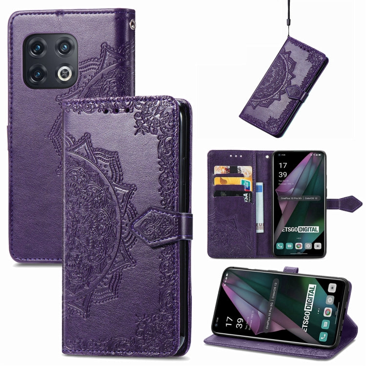 For OnePlus 10 Pro Mandala Flower Embossed Horizontal Flip Leather Phone Case