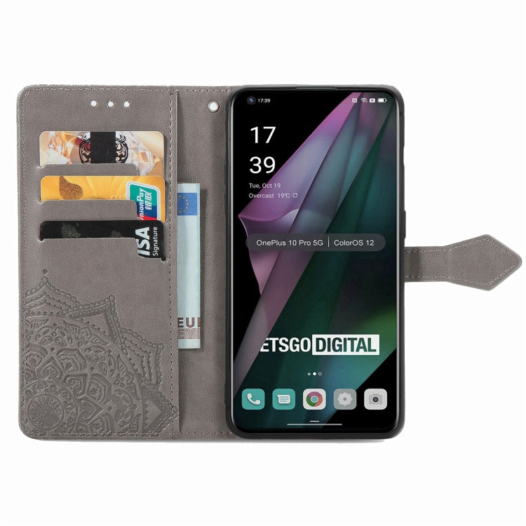 For OnePlus 10 Pro Mandala Flower Embossed Horizontal Flip Leather Phone Case