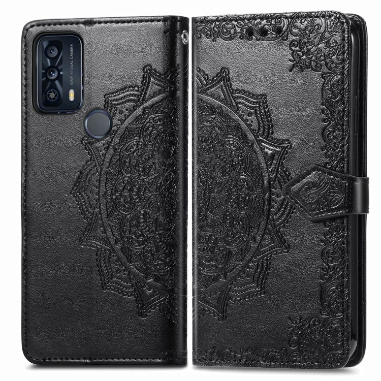 For TCL 20B Mandala Flower Embossed Horizontal Flip Leather Phone Case