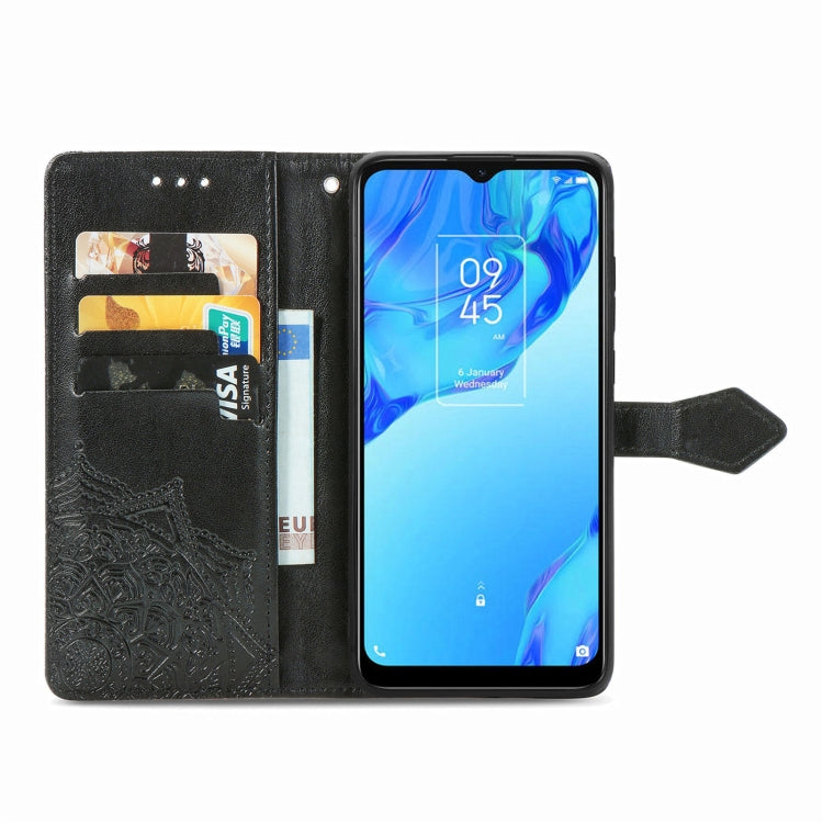 For TCL 20B Mandala Flower Embossed Horizontal Flip Leather Phone Case