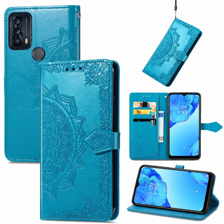 For TCL 20B Mandala Flower Embossed Horizontal Flip Leather Phone Case