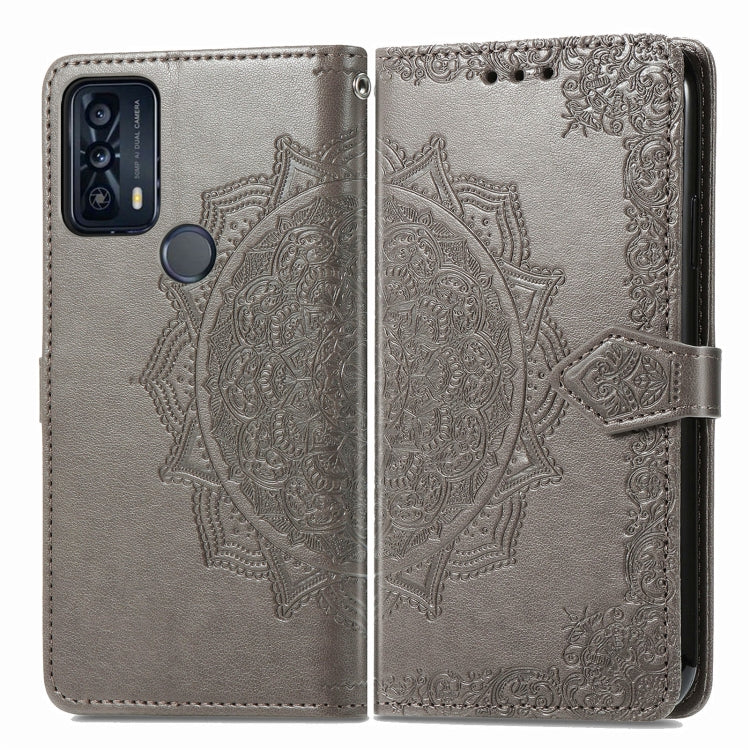 For TCL 20B Mandala Flower Embossed Horizontal Flip Leather Phone Case