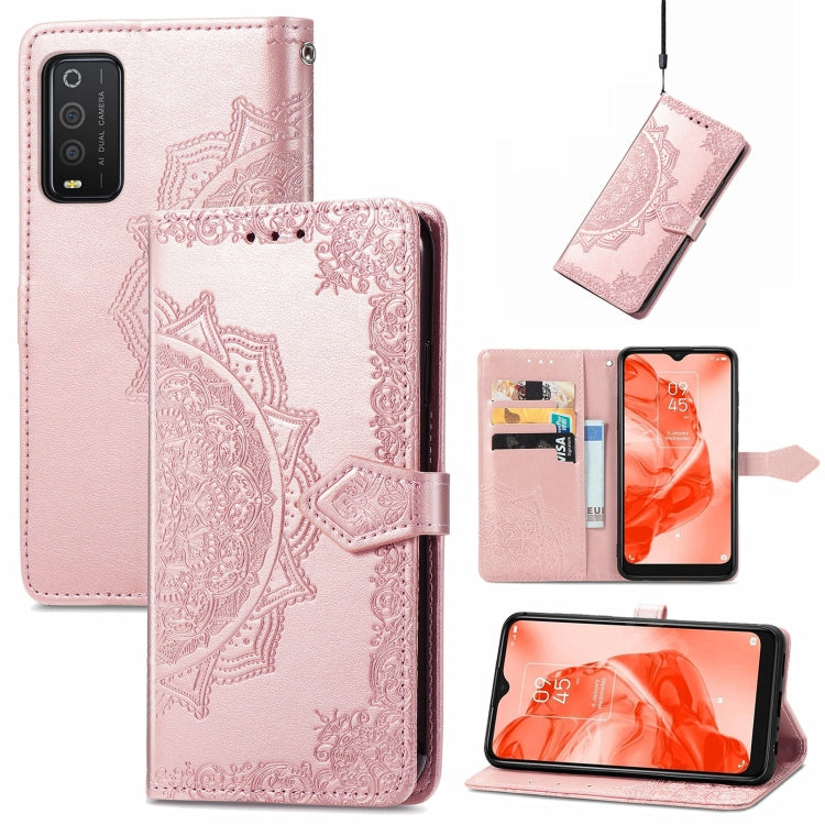 For TCL 205 Mandala Flower Embossed Horizontal Flip Leather Phone Case