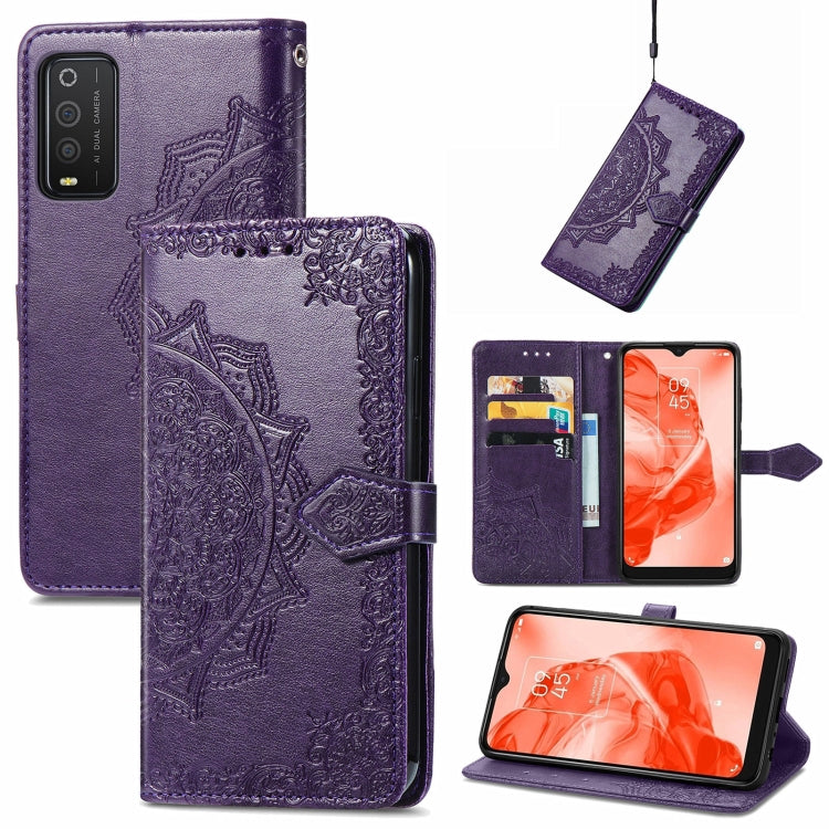 For TCL 205 Mandala Flower Embossed Horizontal Flip Leather Phone Case