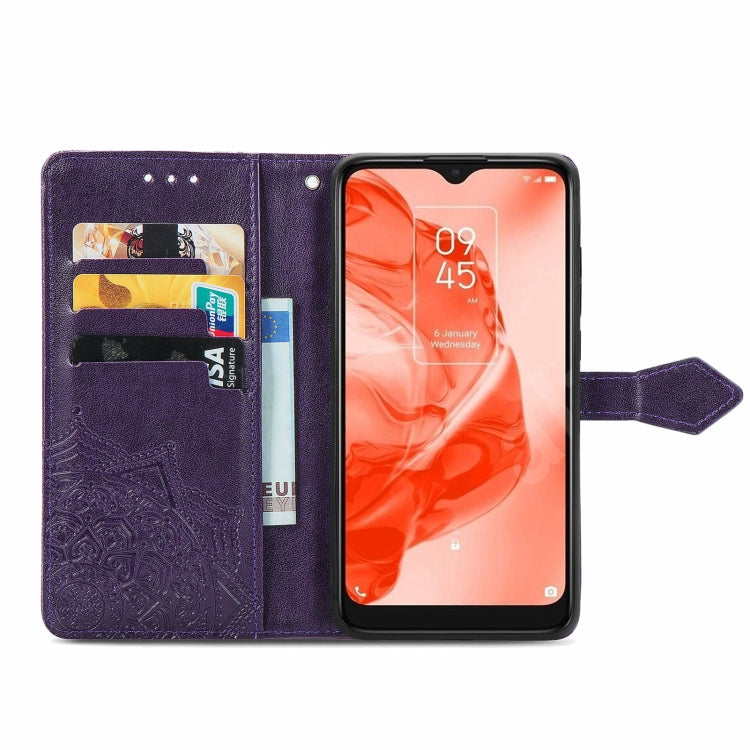 For TCL 205 Mandala Flower Embossed Horizontal Flip Leather Phone Case