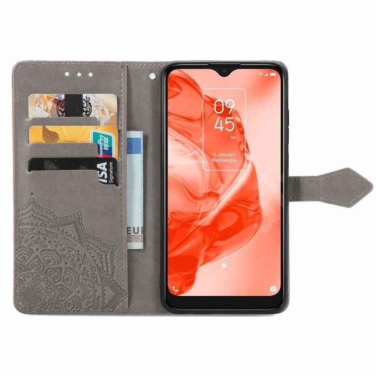 For TCL 205 Mandala Flower Embossed Horizontal Flip Leather Phone Case