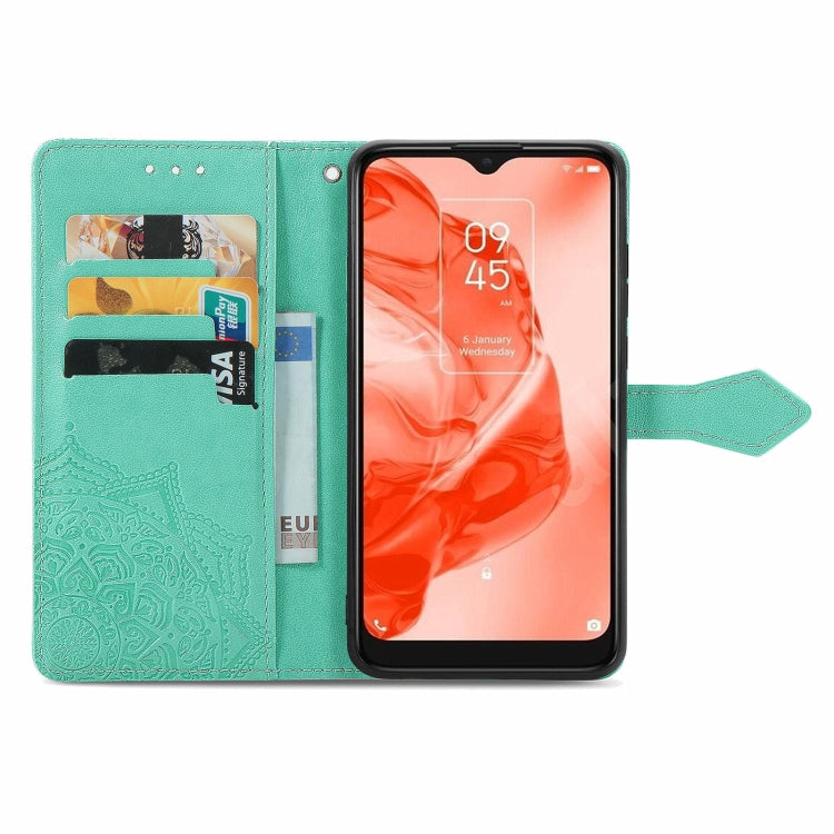 For TCL 205 Mandala Flower Embossed Horizontal Flip Leather Phone Case