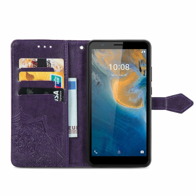 For ZTE Blade A31 Mandala Flower Embossed Horizontal Flip Leather Phone Case