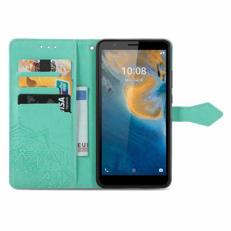 For ZTE Blade A31 Mandala Flower Embossed Horizontal Flip Leather Phone Case