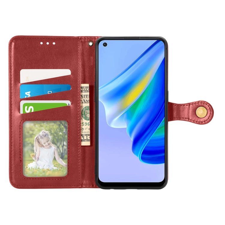 For OPPO A95 4G Solid Color Leather Buckle Phone Case