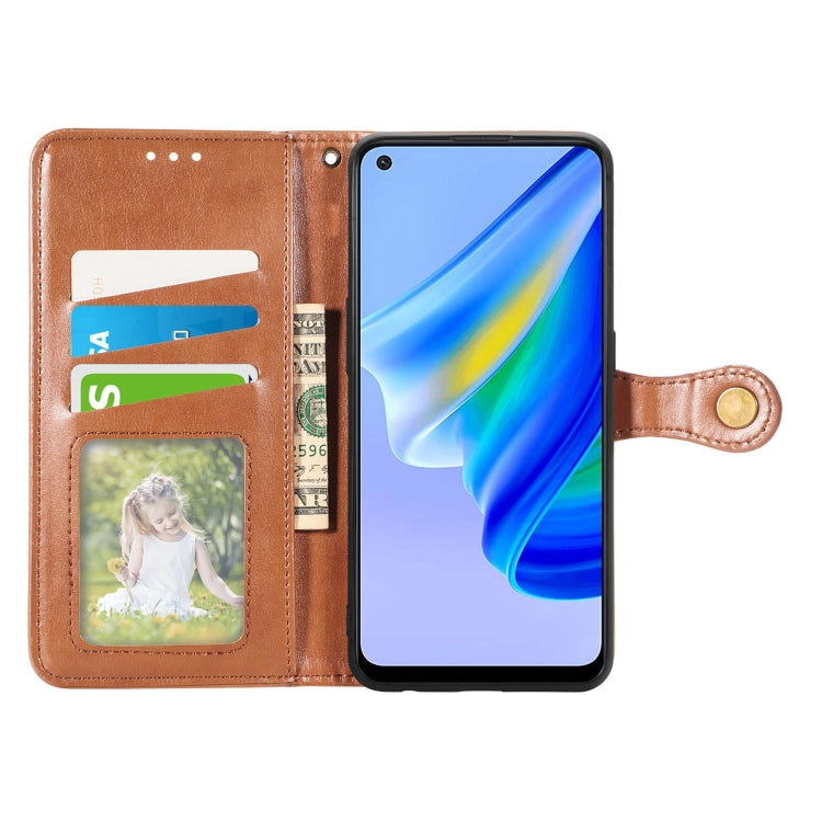 For OPPO A95 4G Solid Color Leather Buckle Phone Case