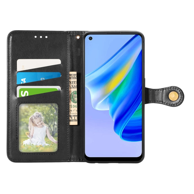 For OPPO A95 5G Solid Color Leather Buckle Phone Case