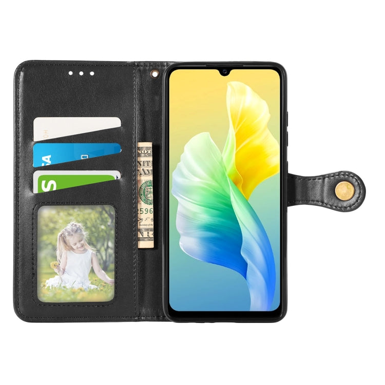 For vivo S10e Solid Color Leather Buckle Phone Case