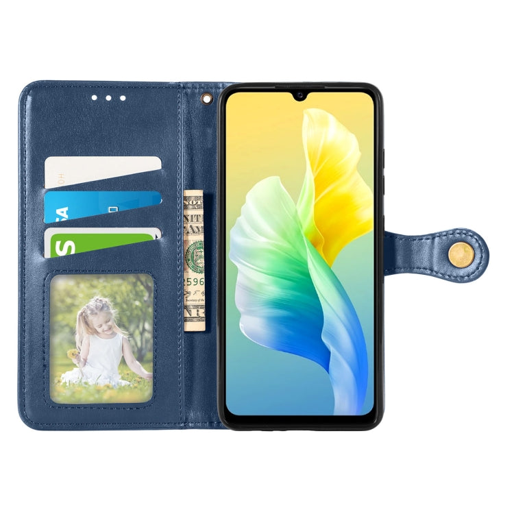 For vivo S10e Solid Color Leather Buckle Phone Case