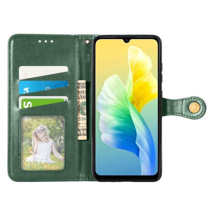 For vivo S10e Solid Color Leather Buckle Phone Case