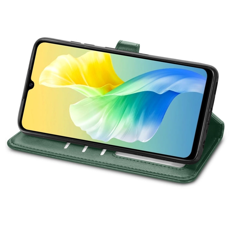 For vivo S10e Solid Color Leather Buckle Phone Case