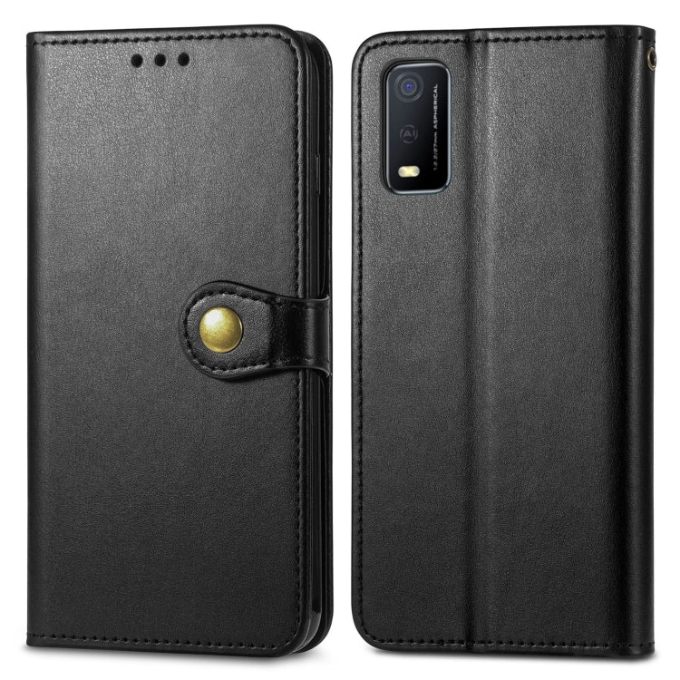 For vivo Y3s 2021 Solid Color Leather Buckle Phone Case