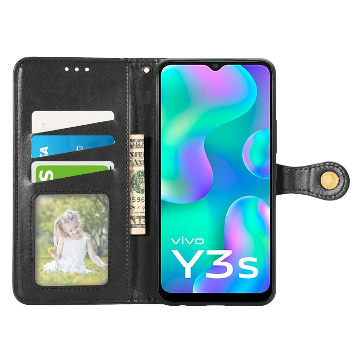 For vivo Y3s 2021 Solid Color Leather Buckle Phone Case