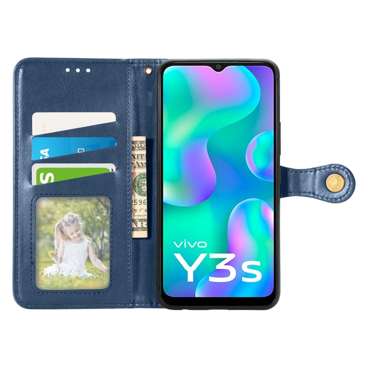 For vivo Y3s 2021 Solid Color Leather Buckle Phone Case