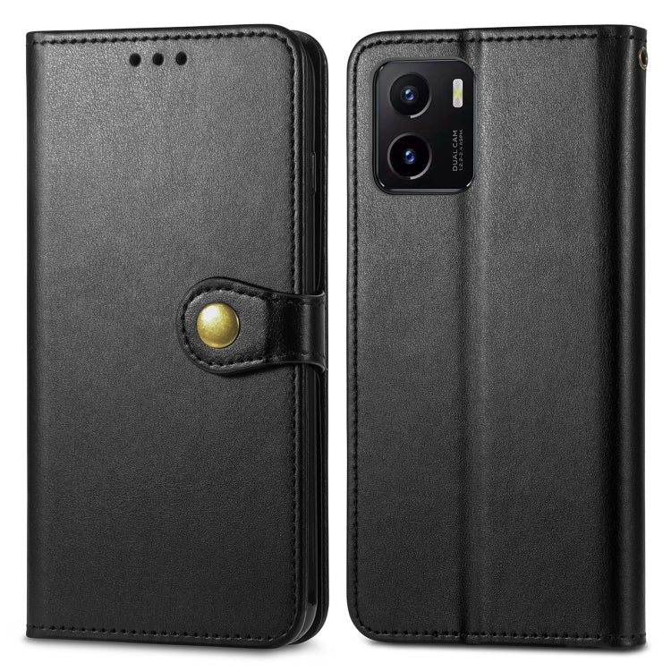 For vivo Y15s Solid Color Leather Buckle Phone Case
