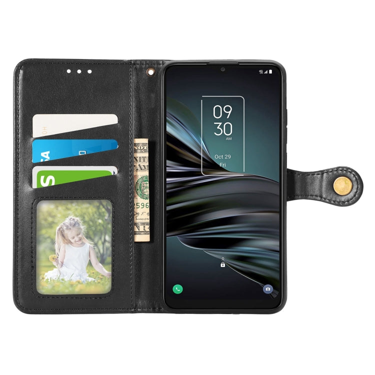 For TCL 20 XE Solid Color Leather Buckle Phone Case