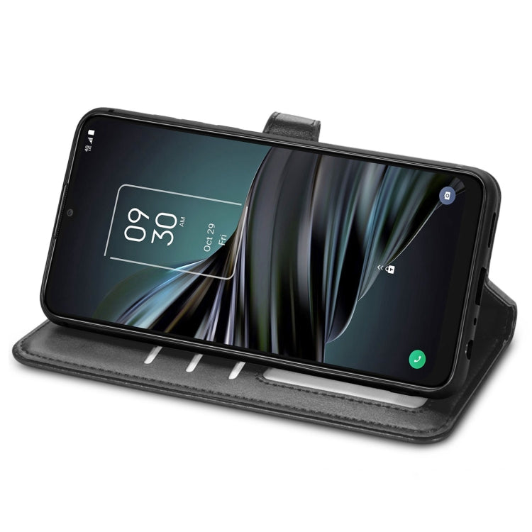 For TCL 20 XE Solid Color Leather Buckle Phone Case