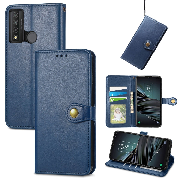 For TCL 20 XE Solid Color Leather Buckle Phone Case