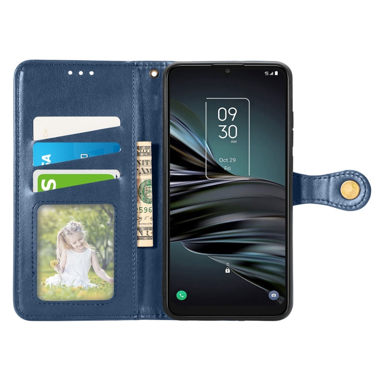 For TCL 20 XE Solid Color Leather Buckle Phone Case