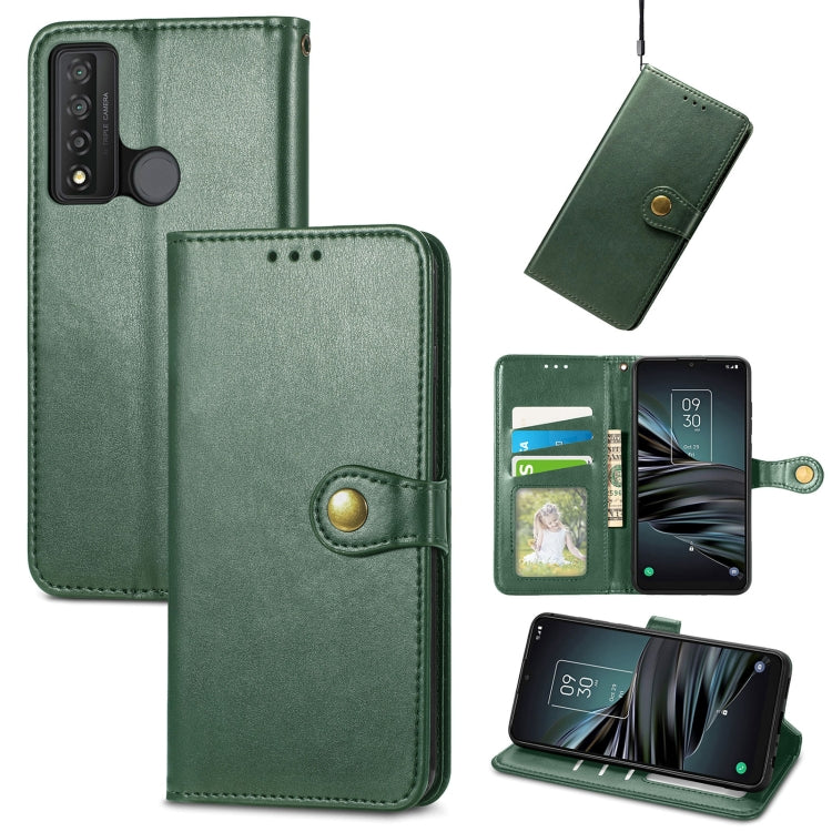 For TCL 20 XE Solid Color Leather Buckle Phone Case