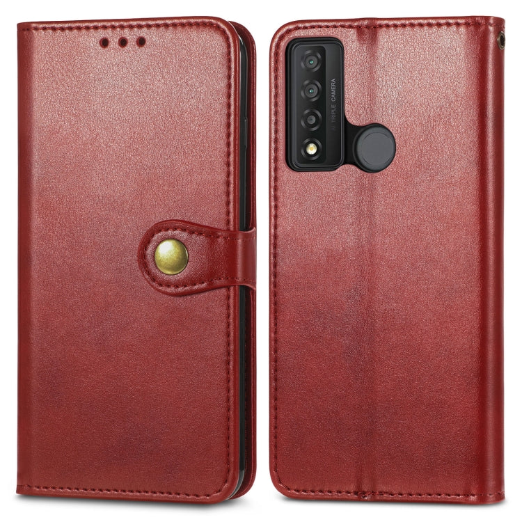 For TCL 20 XE Solid Color Leather Buckle Phone Case