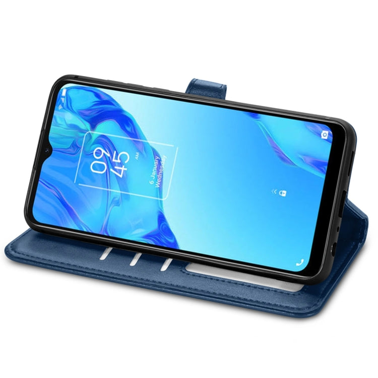 For TCL 20B Solid Color Leather Buckle Phone Case