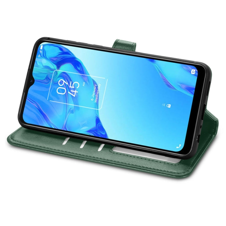 For TCL 20B Solid Color Leather Buckle Phone Case