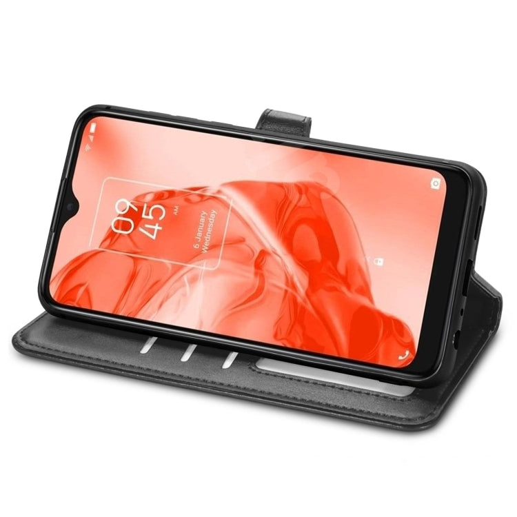 For TCL 205 Solid Color Leather Buckle Phone Case