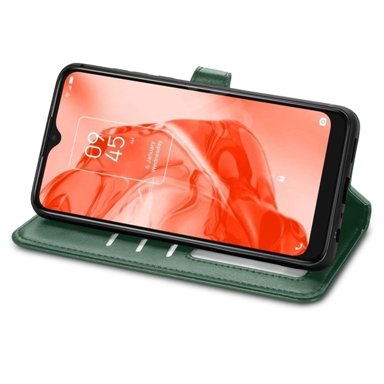 For TCL 205 Solid Color Leather Buckle Phone Case