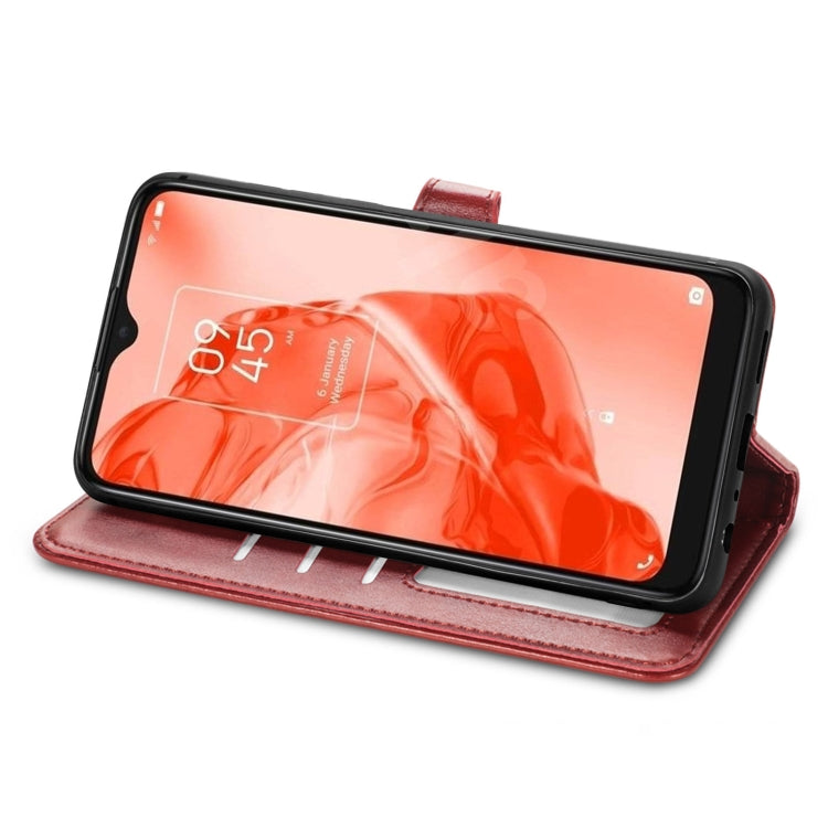 For TCL 205 Solid Color Leather Buckle Phone Case