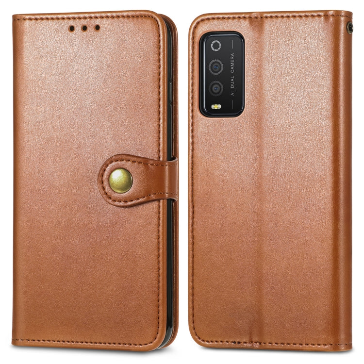 For TCL 205 Solid Color Leather Buckle Phone Case