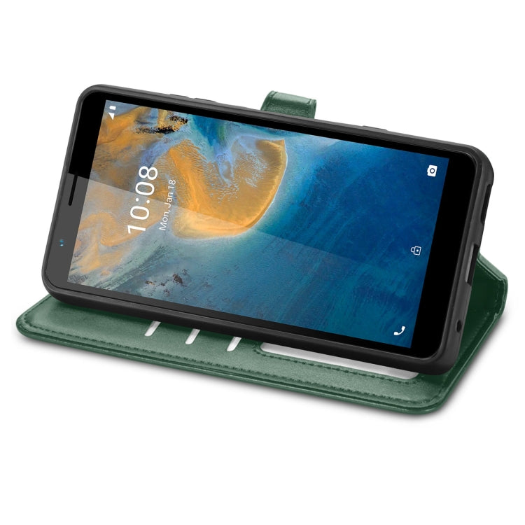 For ZTE Blade A31 Solid Color Leather Buckle Phone Case