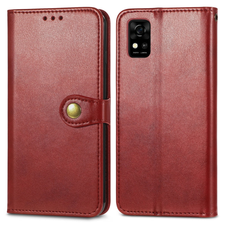 For ZTE Blade A31 Solid Color Leather Buckle Phone Case