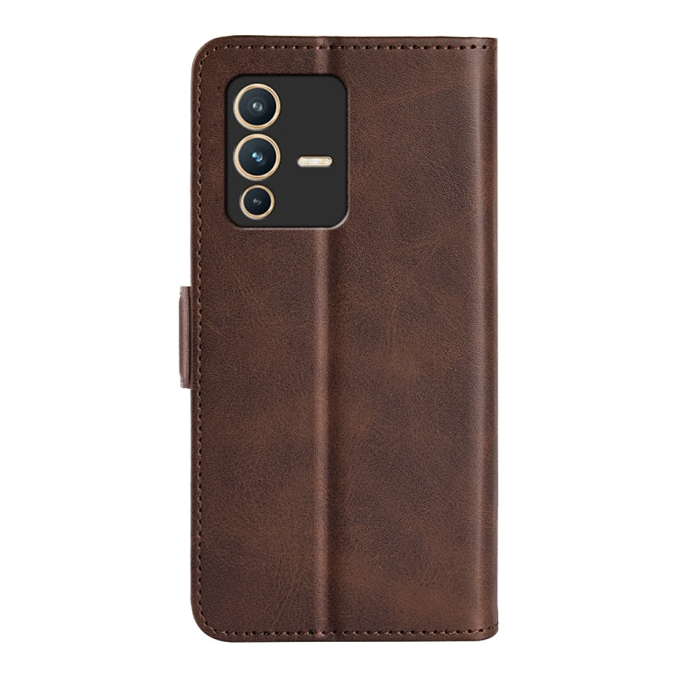 For vivo S12 Dual-side Magnetic Buckle Flip Leather Phone Case
