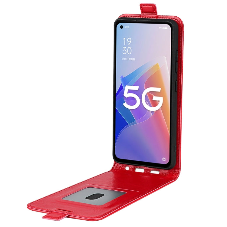 For OPPO A96 5G R64 Texture Vertical Flip Leather Phone Case
