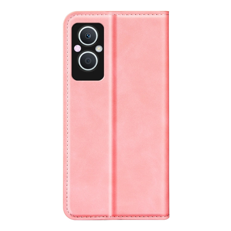 For OPPO A96 5G Retro-skin Magnetic Suction Leather Phone Case
