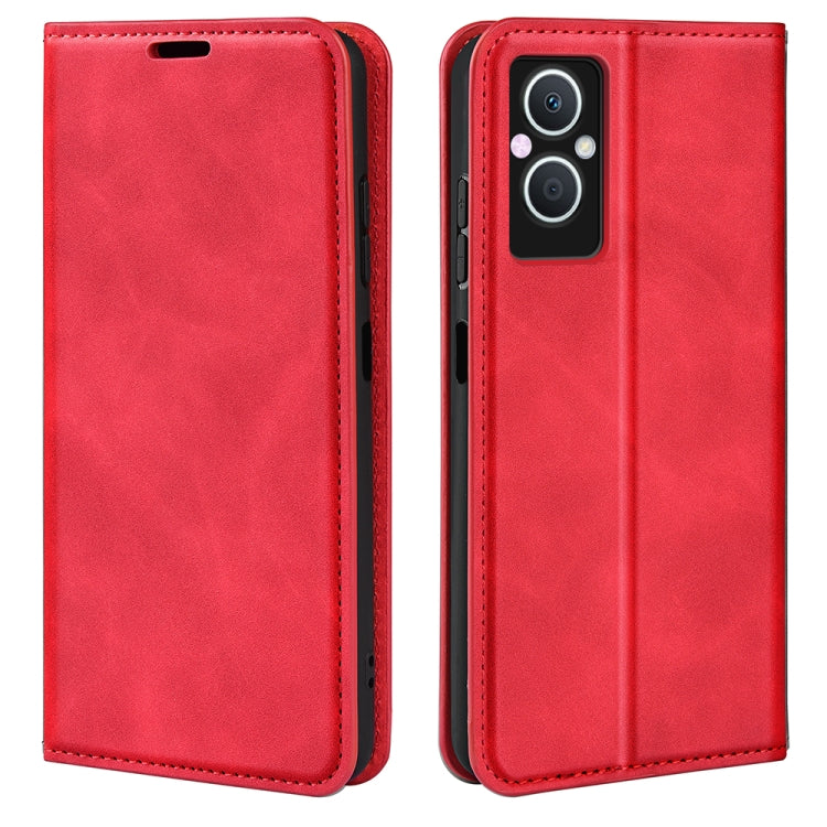 For OPPO A96 5G Retro-skin Magnetic Suction Leather Phone Case