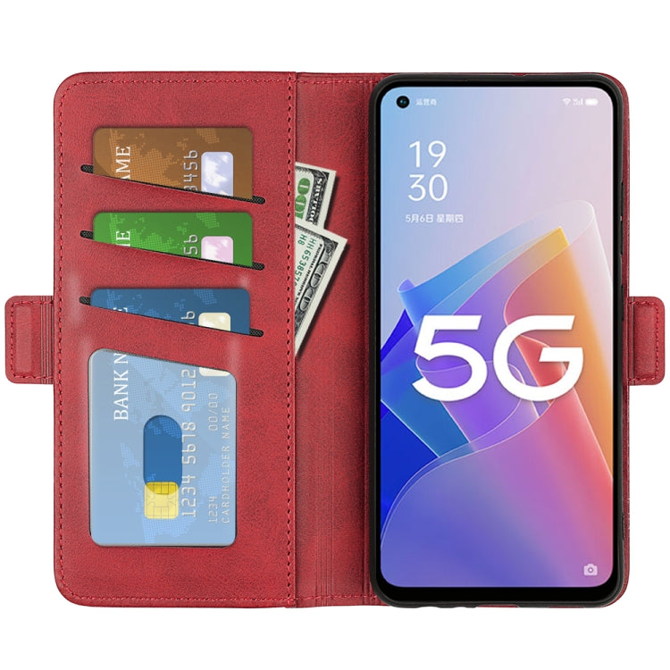 For OPPO A96 5G Dual-side Magnetic Buckle Leather Phone Case