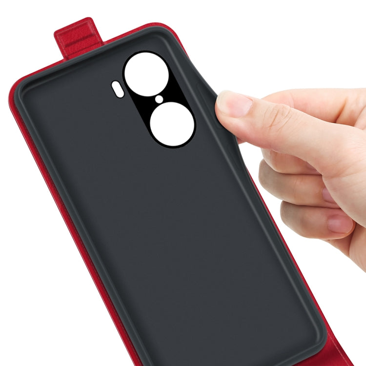 For Honor 60 Pro R64 Texture Single Vertical Flip Leather Phone Case