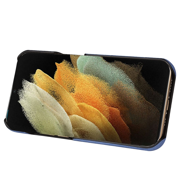 For Samsung Galaxy S22 5G Ring Holder Honeycomb PU Phone Case