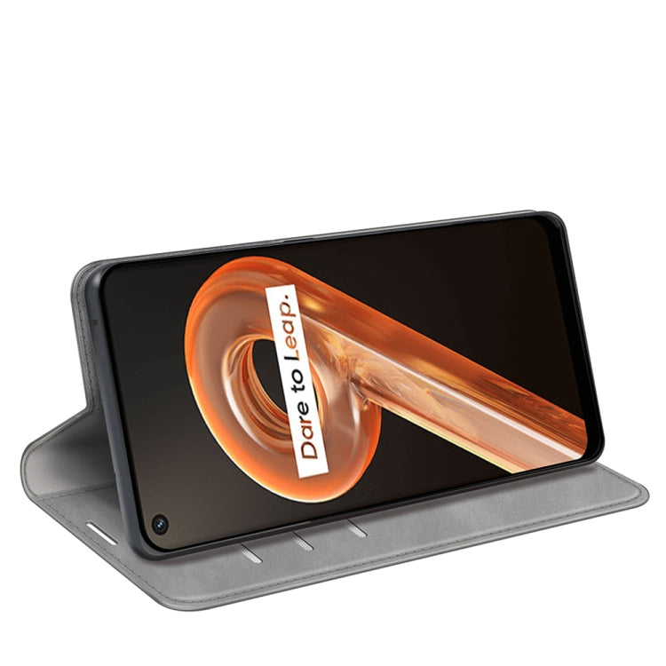 For OPPO Realme 9i Retro-skin Magnetic Suction Leather Phone Case