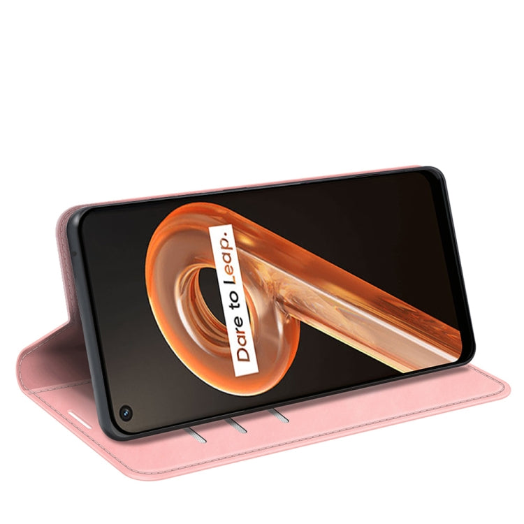 For OPPO Realme 9i Retro-skin Magnetic Suction Leather Phone Case