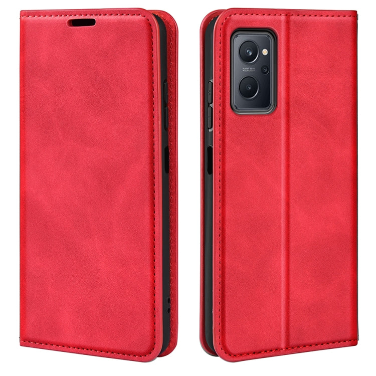 For OPPO Realme 9i Retro-skin Magnetic Suction Leather Phone Case